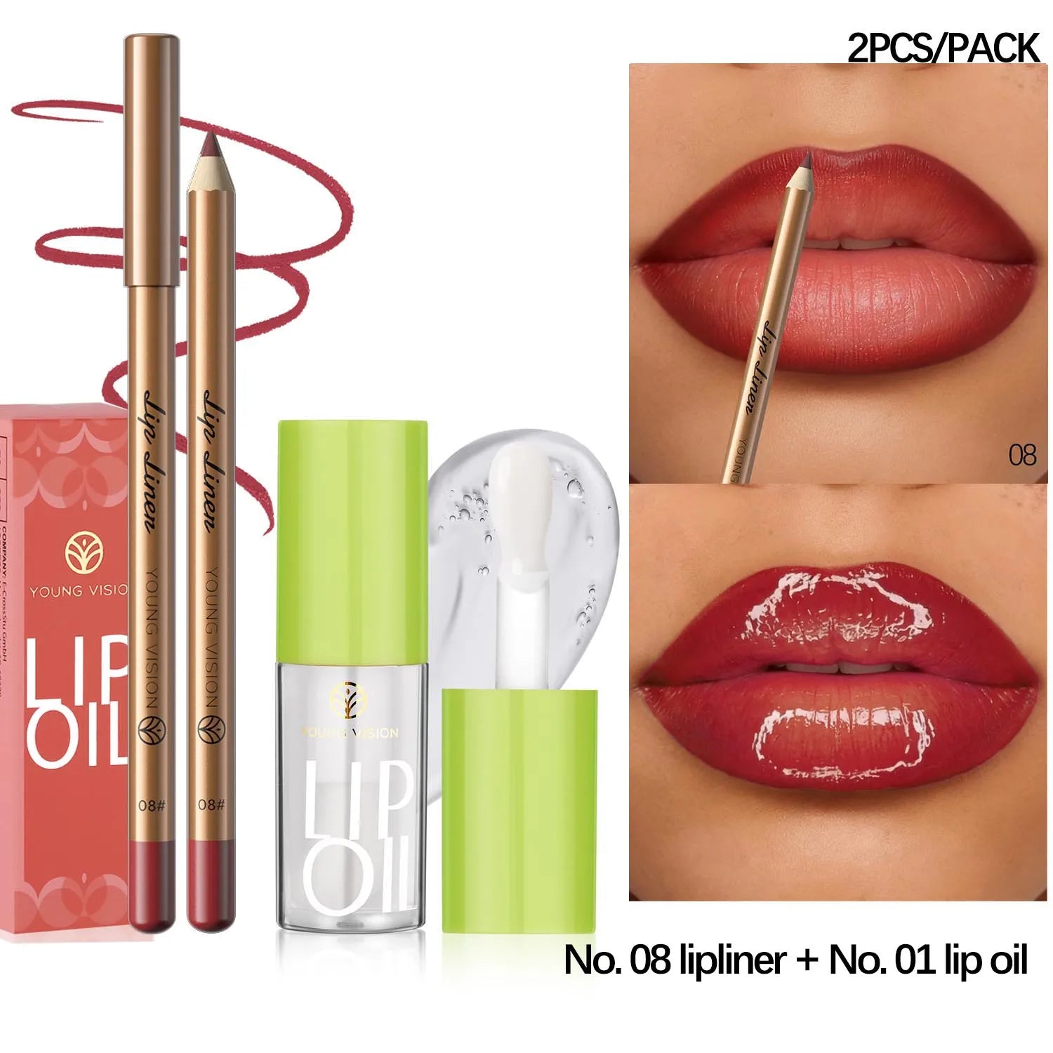 12 Color Lip Liner + LIPSTICK Set Easy Coloring Matte Lipstick Long Lasting Nude Red Lipstick