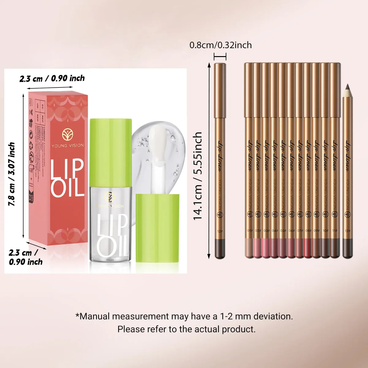 12 Color Lip Liner + LIPSTICK Set Easy Coloring Matte Lipstick Long Lasting Nude Red Lipstick