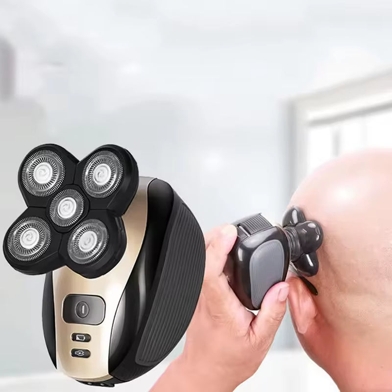High Quality 5 in 1Multifunction 6 Blade Portable Rechargeable Wet Dry Mens Grooming Electric Waterproof Face Shaver for Man