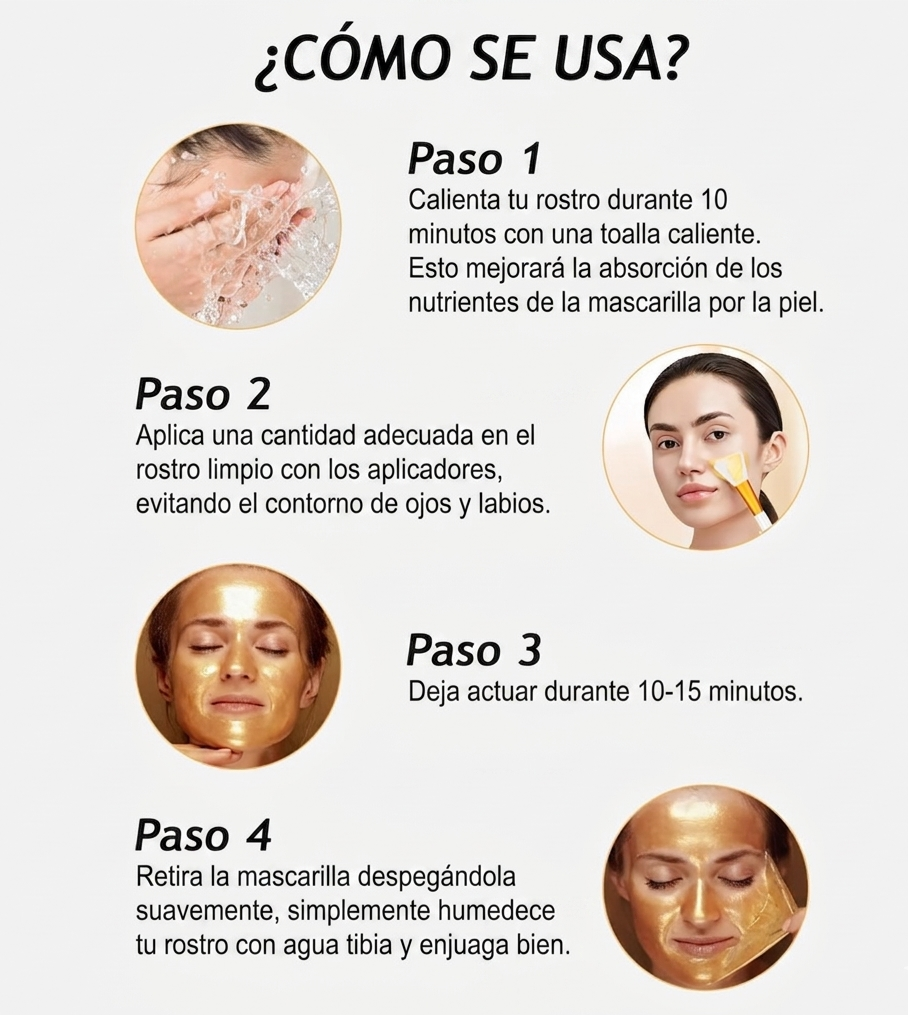 Mascarilla Facial Dorada Peel-Off Antiedad | Limpia Poros y Elimina Puntos Negros – Pack de 2